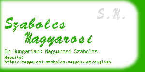 szabolcs magyarosi business card